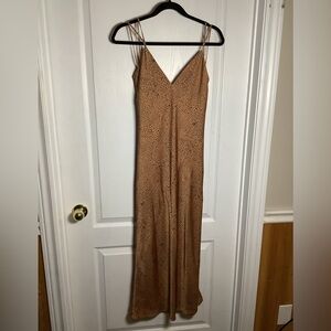 Babaton animal print maxi slip dress